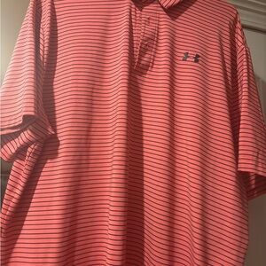 Under Armour Men's Polo Shirt - Coral Stripes